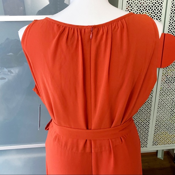 NWT Tahari ASL Chiffon Hi-Lo Halter Dress - Orange - Picture 7 of 14